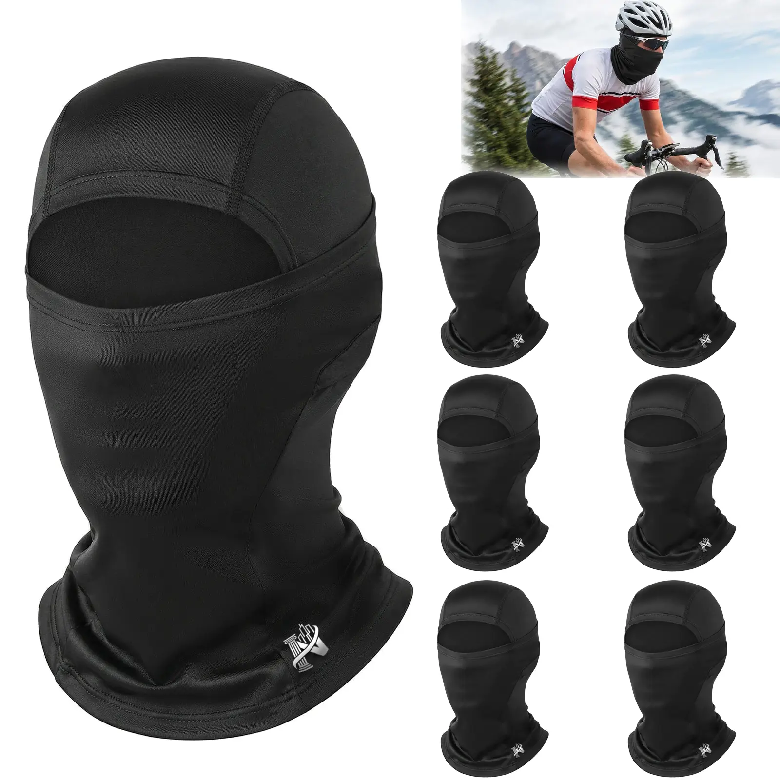 6Pcs All Seasons Cycling Face Mask Set, Windproof Balaclava Headwear, Outdoor Sports Helmet Liner, Sun Protection Tactical Headscarf For Men Women, Ski Mask