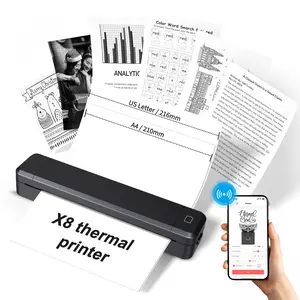 Portable Wireless Printer Bluetooth-compatible Hot Support, 8.5x11 Inches Us Letter Legal, A4 & A5 Thermal Paper, Inkless Mobile Printer Compatible iOS Android Laptop