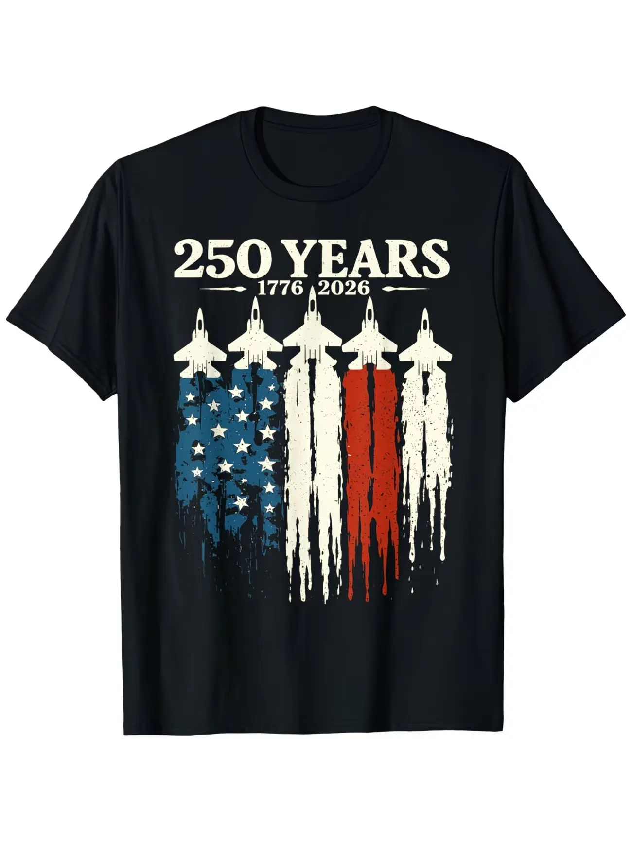 Flag Vintage 250 Years American 1776 2026 250th USA Birthday T-Shirt Men's Tee, Crew Neck, Casual Loose Summer Tee