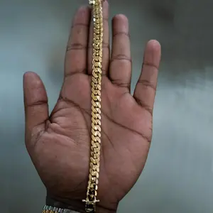 14K Vacuum-gold Plated Hip Hop Jewelry Miami Cuban Link Chain Bracelet Fashionable Accessory Valentines Gifts for GF Men Women unisex Monaco Mexico & Micro Promise chains For Husband Boyfriend Birthday Gift