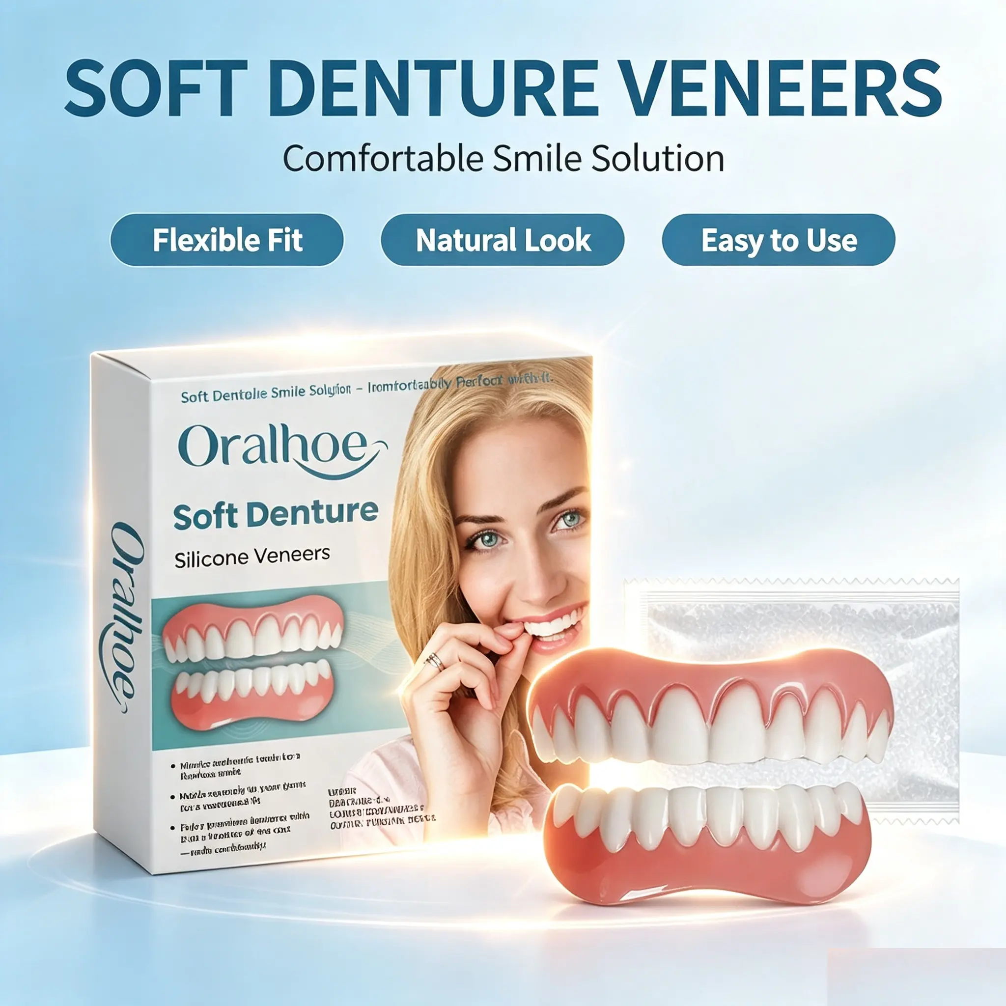 Modifying the gaps between teeth with false teeth.Beautifying the teeth with dental braces.Modifying the gaps between teeth and completing the set of dental braces. Denture bead