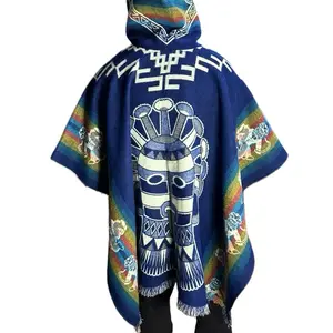 Poncho Ecuador - Azuay, Andes, Unisex, 100% Alpaca Wool, One Size Fits All, Warm, Soft, Cozy, Handmade Artesanal