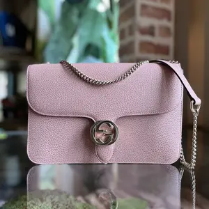 Pre-owned GUCCI Leather Shoulder Bags Medium Interlocking G Dollar Calfskin Shoulder Bag