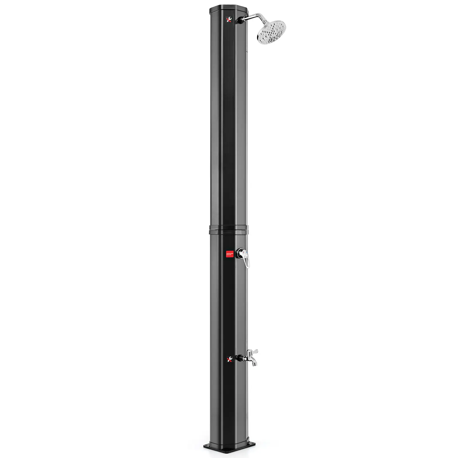 COSTWAY - 7.5 Feet 15.9 Gallon Solar Heated Outdoor Shower with Shower Head-Black COSTWAY - 7.5 Feet 15.9 Gallon Solar Heated Outdoor Shower with Shower Head-Black