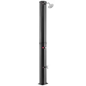 COSTWAY - 7.5 Feet 15.9 Gallon Solar Heated Outdoor Shower with Shower Head-Black COSTWAY - 7.5 Feet 15.9 Gallon Solar Heated Outdoor Shower with Shower Head-Black