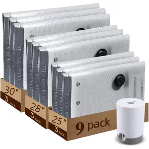 9 Jumbo Vacuum Storage Bags Travel Kit With Rechargeable Wireless Pump, Extra Large Compression Space Saver Bags For Clothes, Bedding & Luggage, Ideal For Travel, Moving & Home Organization