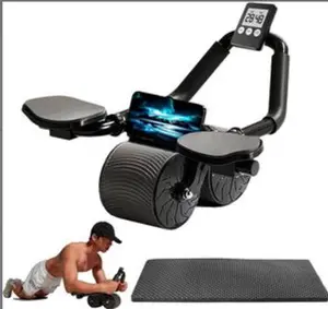 Core Muscles Abdominal Ab Roller with Digital Timer and Mat for Effective Ab Workout