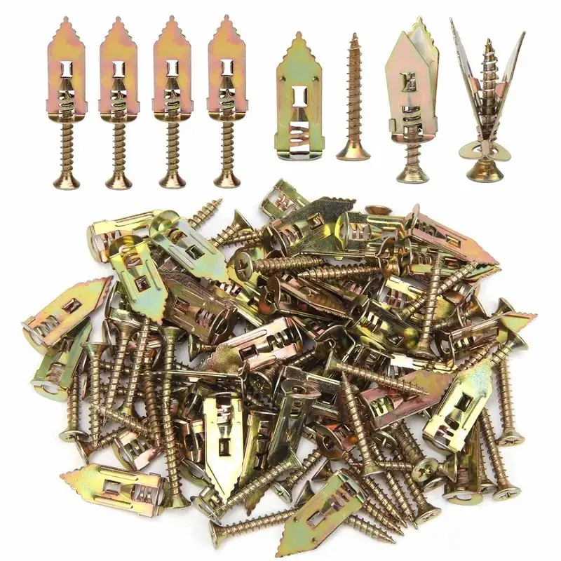 40/80/120PCS Self-Drilling Drywall Anchors and Screws Kit, 12x30mm, No Pre-Drilling Needed, Supports Up to 66 lbs, Ideal for Home and Office Organization