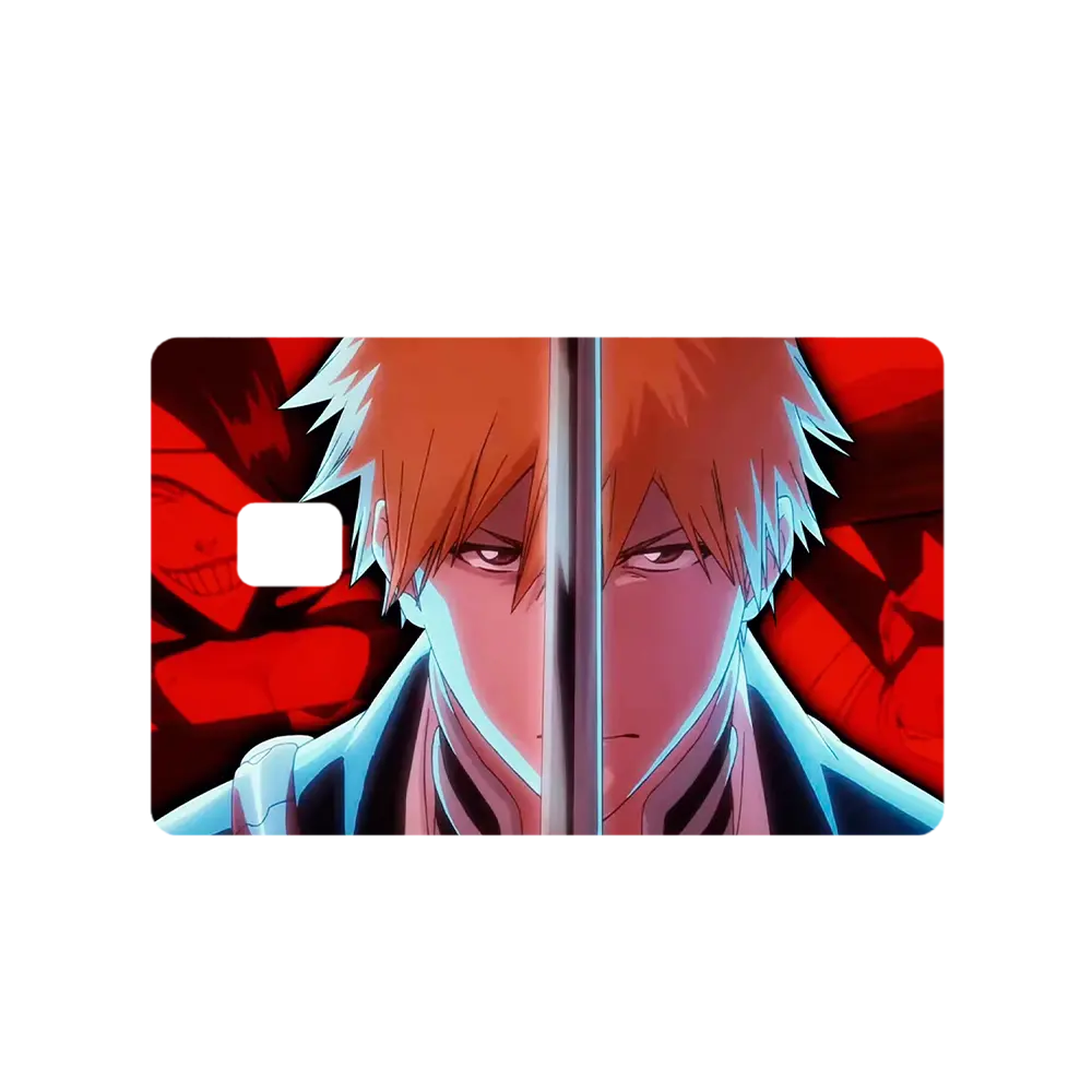 Bleach Anime Ichigo Kurosaki TYBW Credit Debit EBT Chip Card Vinyl High Gloss Cover Sticker Decorative Waterproof Stain Resistant