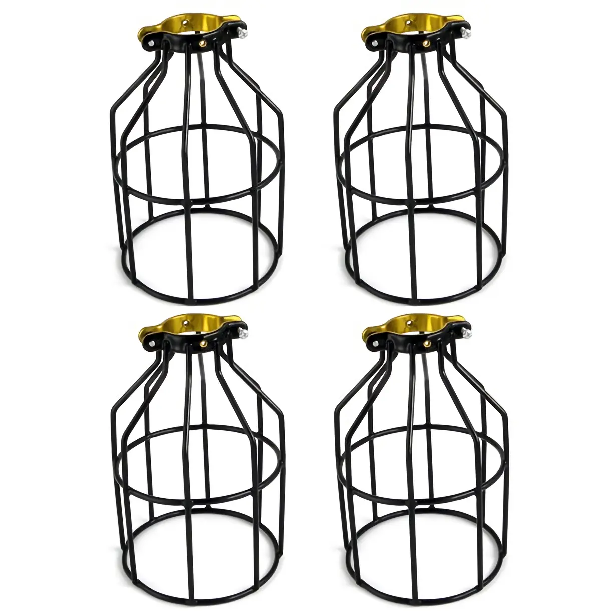 YI LIGHTING (Set of 4) Industrial Vintage Style Metal Lamp Guard Cage for Pendant String Lights and Vintage Lamp Holders