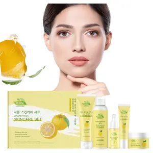 Glass Glow Skincare Set for Uneven Skin Tone, Glow Hydration | Grapefruit, Niacinamide, Vitamin C, Korean Skincare Anti aging Korean Home Aesthetic for all skin types