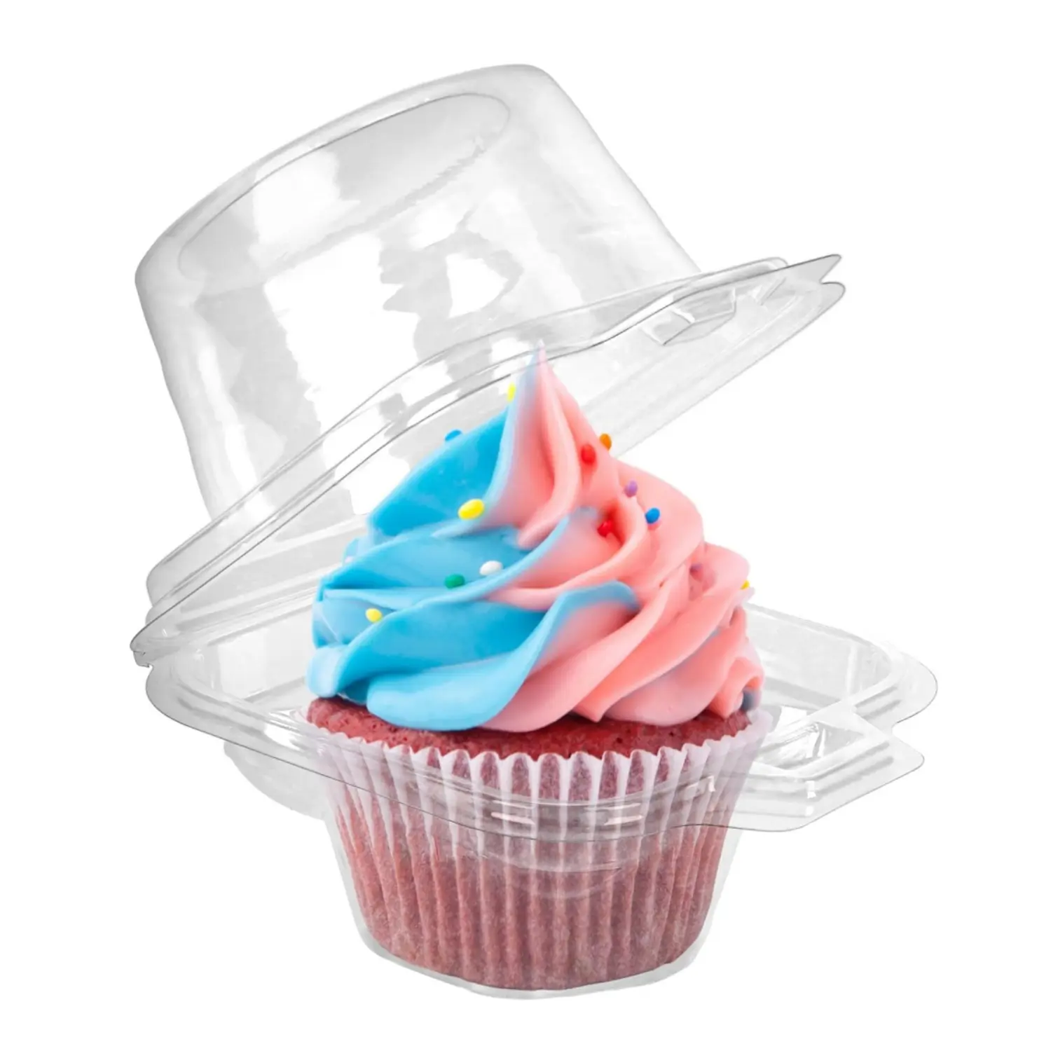 100Pcs Small Cupcake Boxes Individual Cupcake Containers,Regular Single Cupcake Holder High Topping for Muffins, Thicker Stackable Plastic Cupcake Carrier for Party - Home Improvement.