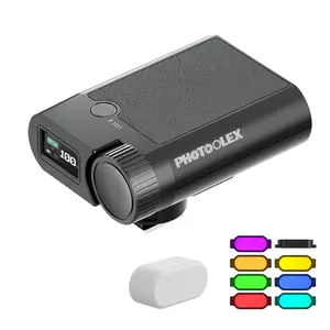 PHOTOOLEX G01 Mini Camera Flash Speedlite GN16, Rechargeable On-Camera Flash with 7 Magnetic Color Filters & Diffuser Dome, 700 Full-Power Flashes, Fast Recycling, Hot Shoe Compatible for Canon, Sony ZV-1, Nikon, Fuji, Vlog, Travel & Holiday Gifts