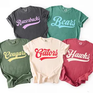 Comfort Colors Personalize University Mascot T-Shirt, Custom Name Gifts For Back To School, Team Mascot Shirt, School Logo Tee Top Womenswear Gift for Her