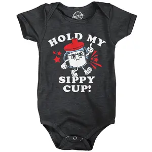 Hold My Sippy Cup Baby Bodysuit Funny Sarcastic Graphic Novelty Jumper For Infants Funny Baby Onesies Funny Sarcastic Onesie Novelty Onesie Black -