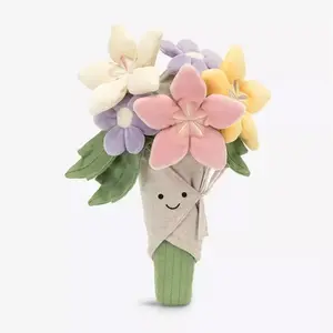 Holding Flowers Valentine's Day New Eternal Flower Life Wedding Simulation Bouquet Plush Toys 30cm Birthday Gift for Girls Party Decoration Home Decor