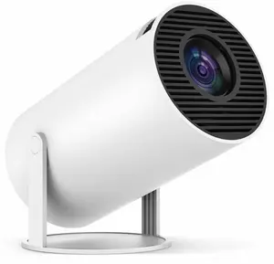 1080P HD Mini Projector with WiFi6 & BT 5.0, Auto Keystone, 180° Rotatable, Portable, Compatible with Phones, TV Sticks, Laptops for Home Fun - Audio Chargeable Cable Upgraded Version In White