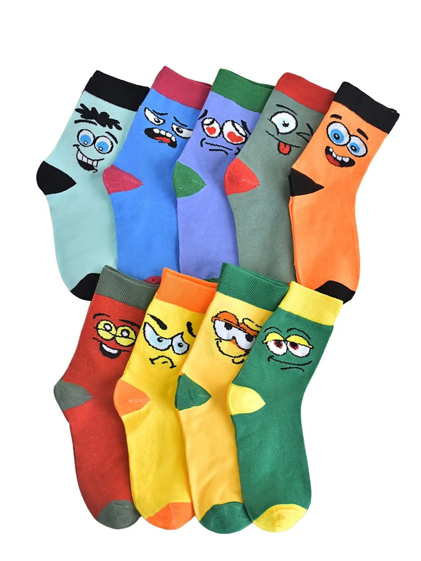 9 Pairs Unisex Funny Emoji Socks, Socks Bulk, Fashionable and Comfortable, All-Season Versatile, Perfect Gift Idea, Fun and Stylish Footwear, Custom Socks With Faces