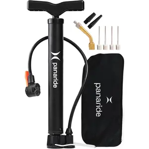 Bike Pump Floor, Advanced Bike Tire Inflator, Bicycle Hand Air Pump with Dual Presta and Schrader Valves, Handheld Bike Pump, Suitable for Road and Mountain Bikes, Baby Stroller, Balls panaride