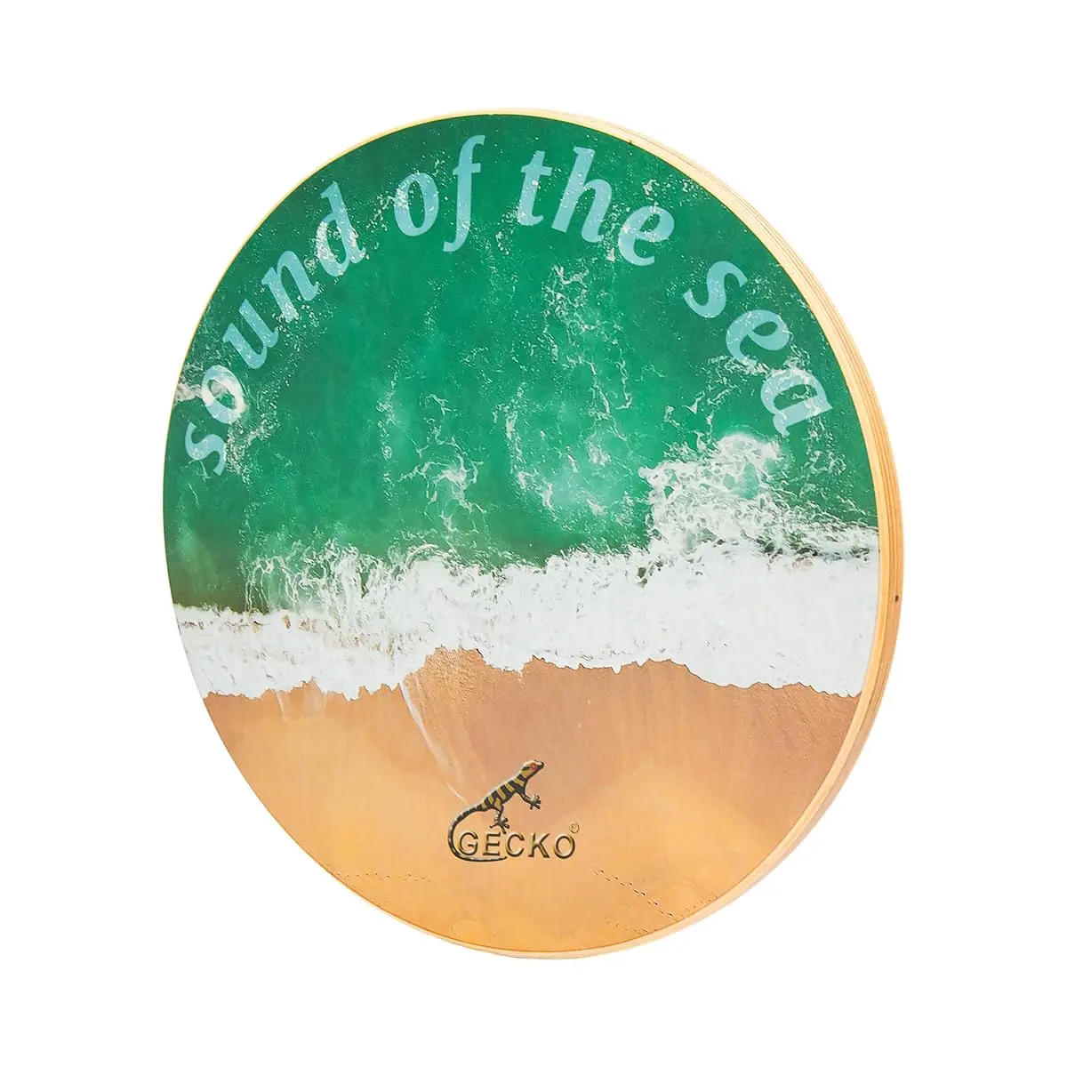 GECKO Ocean Wave Percussion Instrument - 14.6in Birchwood Frame with Beads, 15x15x1.25in Premium Materials Build, Innovative Design for Personal Relaxation, Music Education