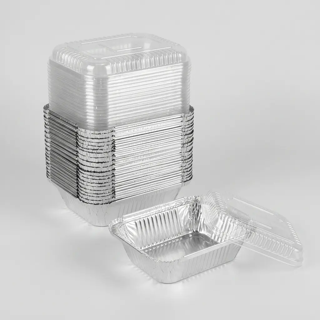 60-Piece Durable Mini Aluminium Foil Disposable Cookware Set with Lids - Mini Baking Pans, BBQ Dishes, Kitchen Supplies for Gatherings, Quick Meals, Even Cooking, Easy Cleanup