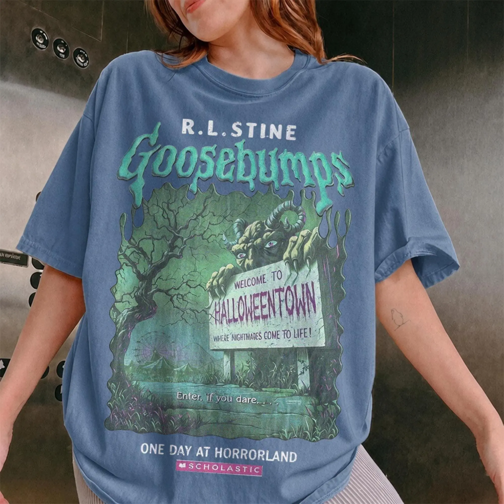 Vintage Comfort Colors Goosebumps Horrorland Shirt, R.L. Stine Horror Book Tee, Welcome to HorrorLand Halloween Shirt, 90s Retro Gift 2026