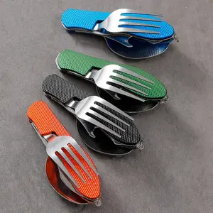 Multifunctional Camping Knife, Fork and Spoon, Detachable Folding Knife, Fork and Spoon Set, Convenient Outdoor Tableware, Suitable for Camping and Adventure