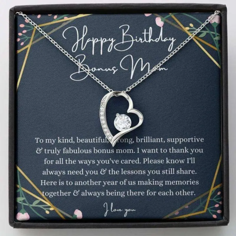Mom Necklace, Stepmom Necklace, Stepmom Birthday Necklace, Gift For Stepmother Bonus Mom From Stepdaughter Stepson, Beautiful Necklace Gifts for Mom - Perfect Mother's Day Jewelry, Thoughtful & Meaningful Gift for Mother