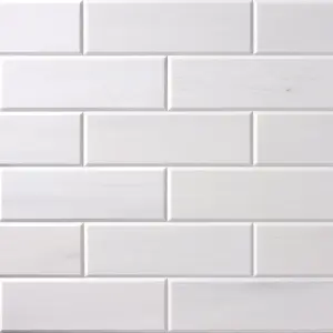 Bianco Dolomite Marble 4x12 Beveled Polished/Honed Subway Tile Sample