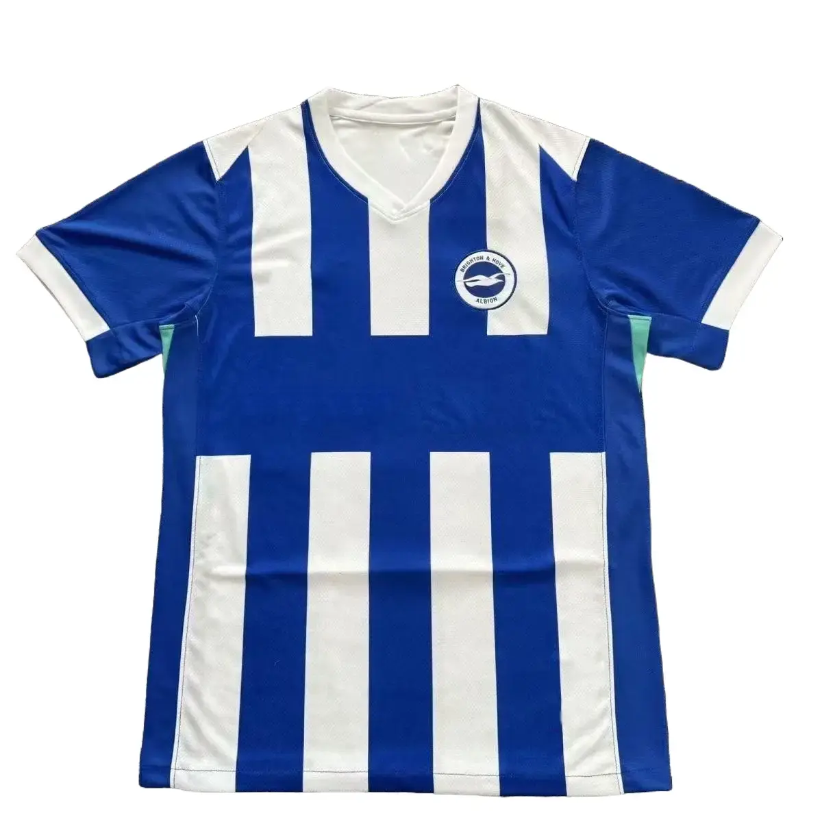 Brighton Home 25-26 Season Blue Soccer Sports Mesh Jersey Tee - Breathable Elastic Quick-Dry Fabric, S-2XL Sizes, Ready Stock, Affordable Professional Sports Clothing, Sports Jersey Tee