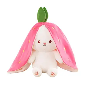 Fun Transform Rabbit Plush Toy, Multisize Options, Bedtime Doll, Sleeping Pillow, Easter Gift for Ages 6+, No Box Included