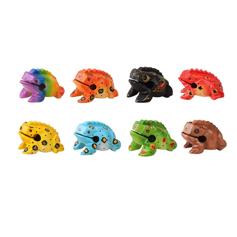 Handcrafted Wooden Croaking Frog ASMR Toy - Unisex Quirky Hand-Carved Wood Percussion Instrument, Relaxing Guiro for Music Lovers, House Decoration