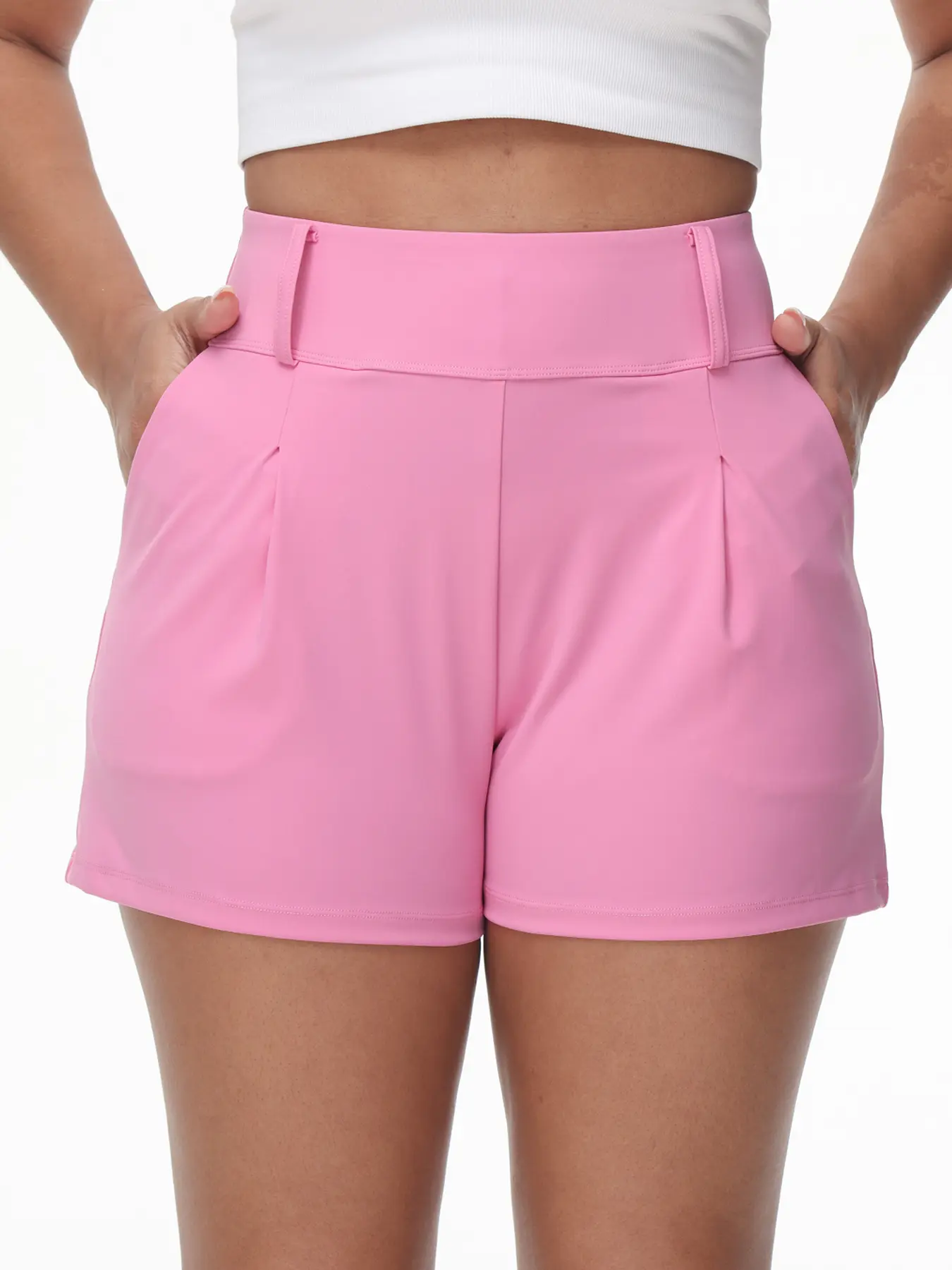 Women High Waist Golf Shorts with Deep Side Pockets, Quick Dry Stretch Lightweight Athletic Tennis Shorts, Dressy Casual Summer Workout Travel Shorts