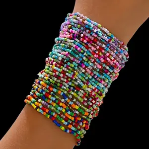 Handmade Boho Resin Bracelet Set of 3 - Unique, One-Of-A-Kind Accessory for Adults and Kids, Elastic Band for Comfortable Wear