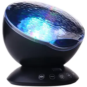 Wave Projector, Night Light Projector with Remote Control Timer 8 Colors LED Lighting Modes  Speaker Water Lamp for  Adults Bedroom Living Room Party Decorations (Black)