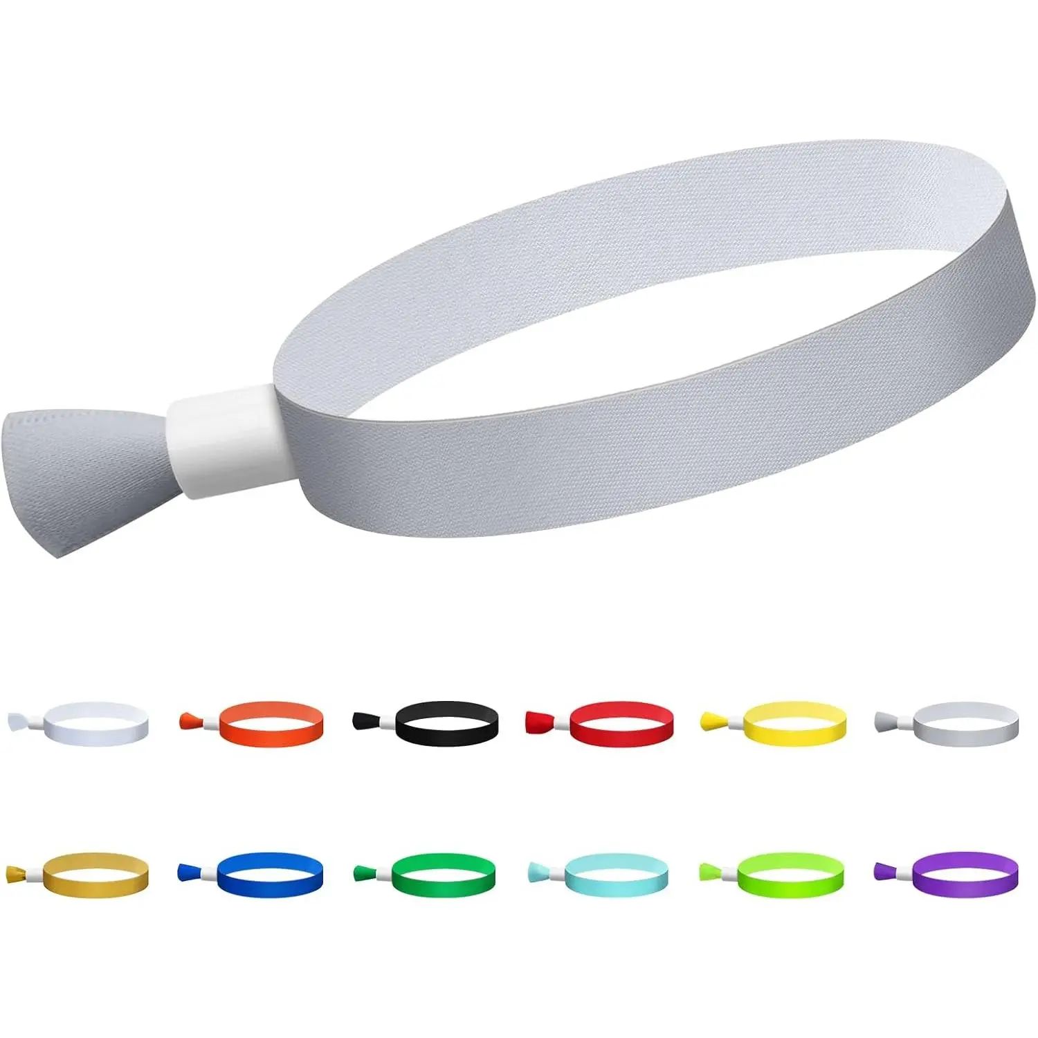 100 count Cloth Event Wristbands, Event Wristbands, Colored Wrist Bands for Events, for Lightweight Concert Wrist Strap for Activities, Party Bracelets for Events (Color : Gray)