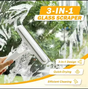 3 in 1 Glass Squeegee Cleaner for Windows Mirrors Desktops Home Car Windshield Window Cleaning Tool Squeegee Scraper for Glass Cleaning multifunctional silicone floor squeegee
