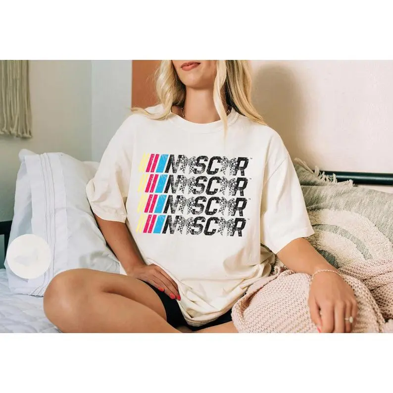 [Sale Up To 30%] Vintage NASCAR Shirt, Retro Grunge Racing Coquette Tee, Race Mom T-Shirt, If You Ain't First You're Last, Checkered Bows