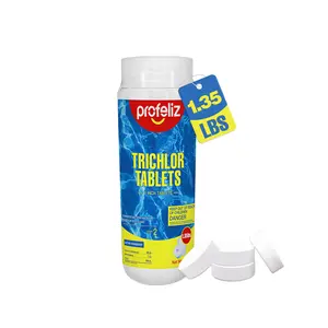 PROFELIZ Stabilized Chlorine Tablets 1 Inch for Swimming Pools ,Hot Tub & Spa,Kills Bacteria and Stops Algae,Slow Dissolving ,Perfect for Small Pools,1.35 lb