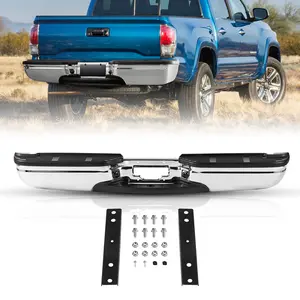 VEVOR Rear Step Bumper,  Compatible with 1999-2007-Ford F250/Ford F350 Super Duty, Chrome Steel Back Bumper, Assembly Replacement Rear Bumper with License Plate Light and Step Pad, for FO1101141