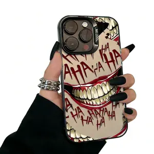Crazy Joker Smile Grotesque Phone Case For iPhone 17 16 15 14 13 12 11 Pro Max XR XS Max 7 8 Plus  Y2K Creative Fashion Cover
