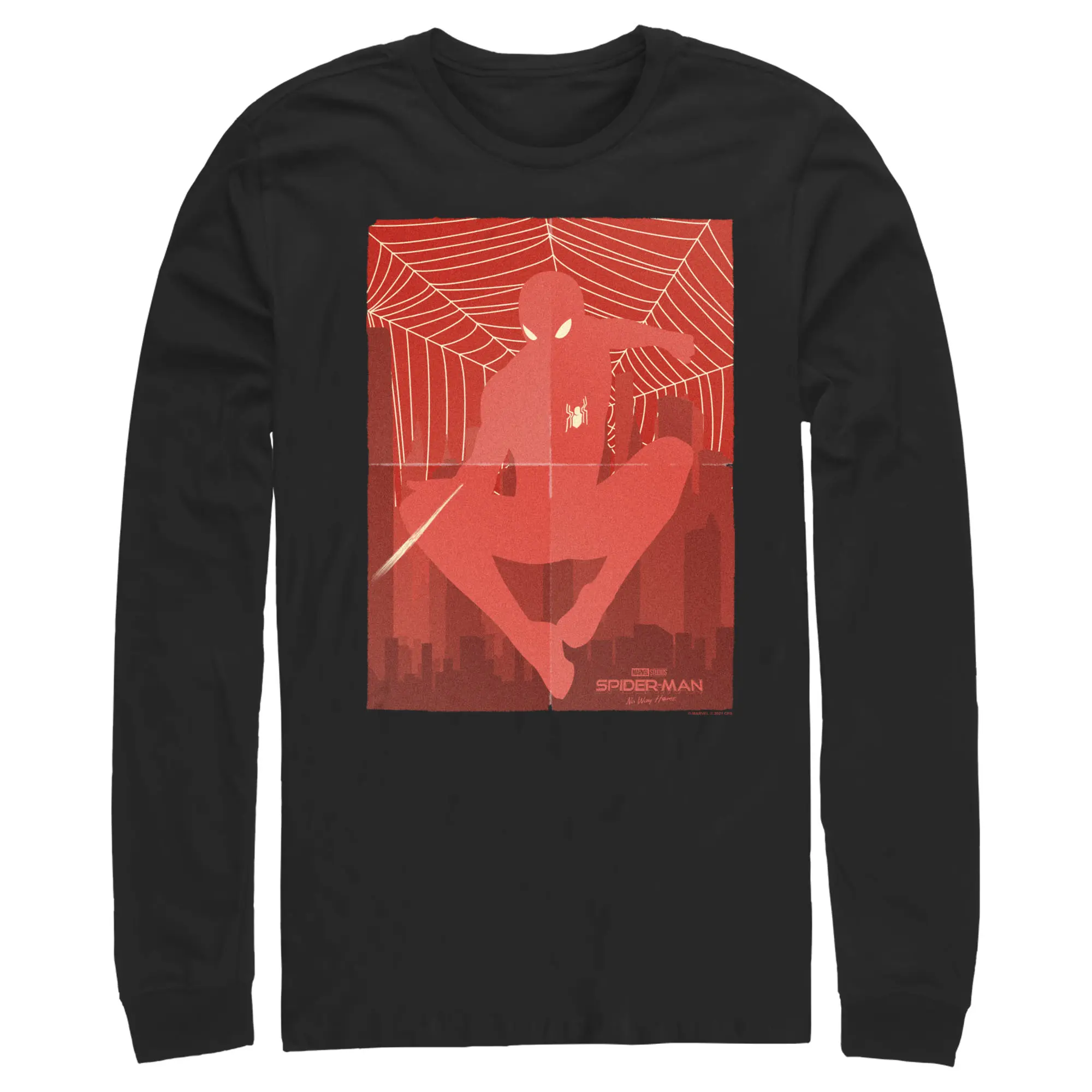 Men's Marvel Spider-Man: No Way Home Red Poster Long Sleeve Shirt