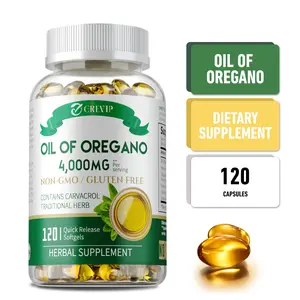 CREVIP 4000mg Oregano Oil Softgel with Carvacrol: Maintains gut microbiota and immune protection.