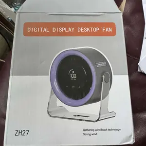 Coolhill Desktop Fan Turbo Table Fan Travel Vacation Essentials for Office 100-Speed Digital Display Low Noise Rechargeable Battery Dual Adjustment Modes Quiet Cooling Quiet Desk Fan Portable