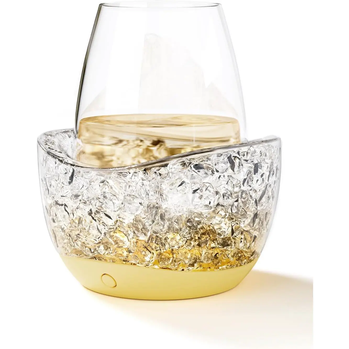 Wine Chiller for Glass Stemless Wine Glass Chiller Keeps Your Glasses of Vino Cold 10 Color Light Modes Separable Wine  Accessories (ORANGE)