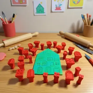 25pcs Clay Stamp & Molding Kit, Contains Multiple Window Pattern Clay or Pottery Seals - DIY Plastic Clay Set for Making, Pottery, Scrapbooking, Card Making - Compatible with Polymer Clay, Wax, Resin Crafts, Craft Kits