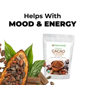 Cacao Powder - Extra Rich - Organic - Z Natural Foods - Unsweetened Pure Delicous Organic Cocoa Powder for Baking & Beverages