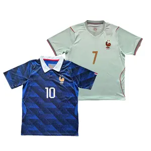 Fan version For men 2026 Football Jersey Match Football Jersey Training Football Jersey Special edition Football Jersey/ France  Blue White Home Away Soccer Jersey /Short Sleeve Quick-drying Breathable Stretchy Cheap Top