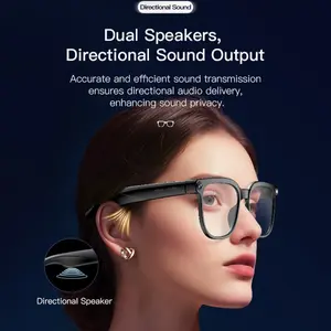 Fashion Smart AI Voice Glasses with Remote Photo, HD Video Recording, Bluetooth Calling & AI Assistant, Lightweight Comfortable Wearable Eyewear for Outdoor Sports, Daily Travel, Vlog Shooting and Business Commute