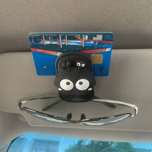 Magnetic Car Sun Visor Eyeglass Holder, Cute Coal Spirit Design, Strong Magnetic Stand, Car Interior Accessories, Fashionable Glasses Clip